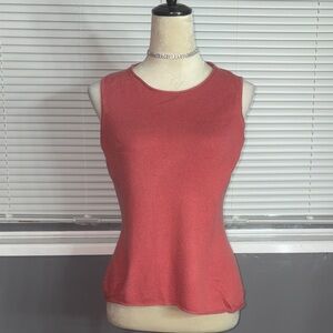 Sleeveless Coral Knit Top - Women's Casual Tank